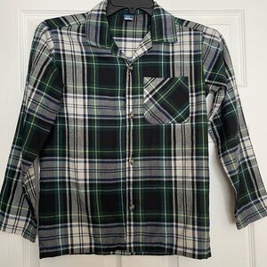 Old Navy Kids Plaid Pajama Top - Green and Blue